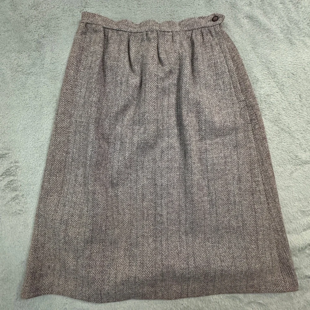 Vintage Peerless of Boston‎ Womens Tweed Herringbone Skirt 28in. Waist Lined